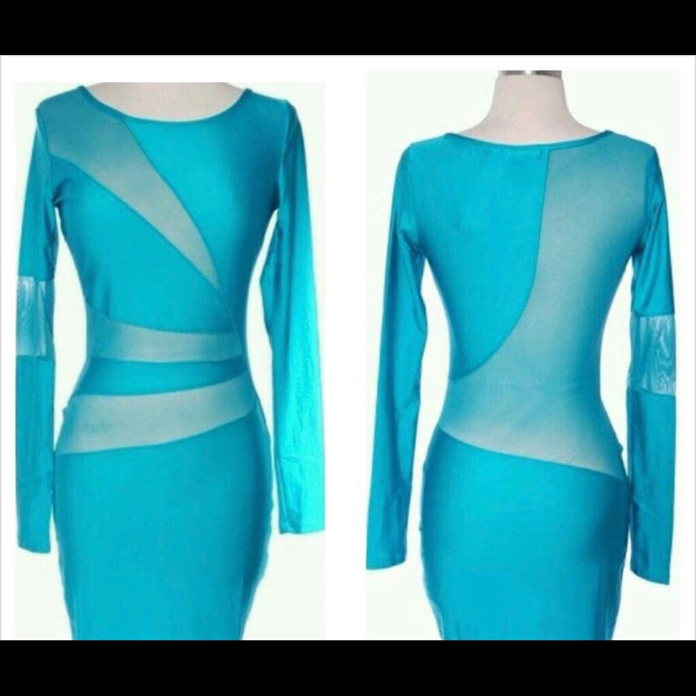 Women’s blue mesh dress